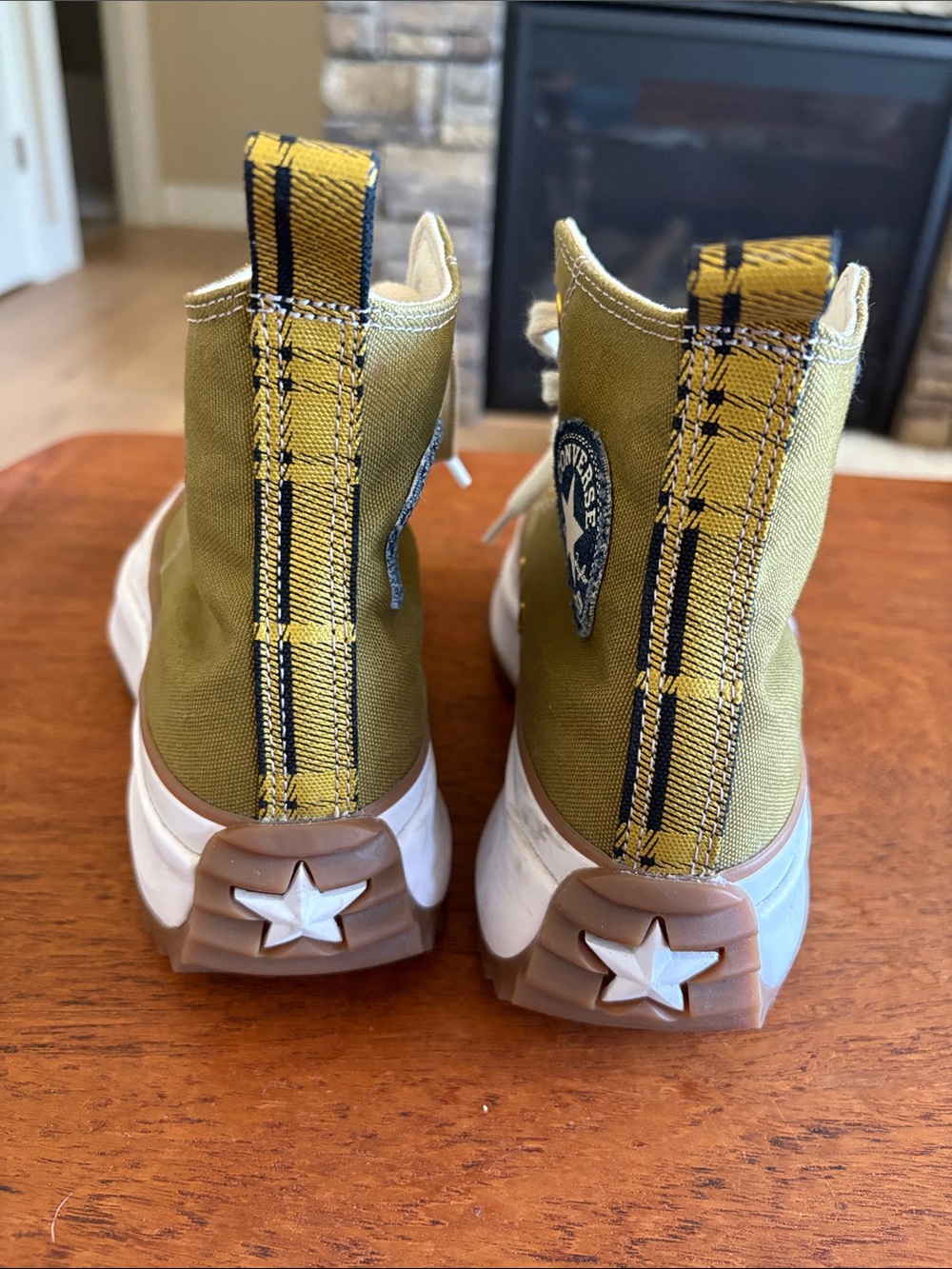 Converse Olive Green High Top Sneakers with White Star Patch Chuck Taylor - Picture 3 of 11